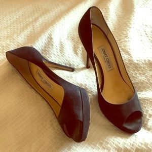 Jimmy Choo Navy Peep Toe Heels